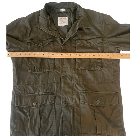 J Crew Vintage Style Broken In Field Military Utility Jacket Pockets Mens Large - Picture 4 of 7